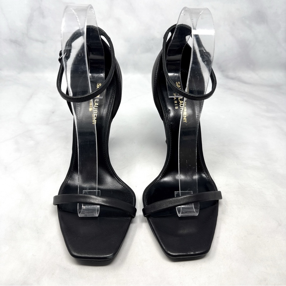 Saint Laurent Black Opyum Ankle-Strap Sandals - Picture 4 of 14